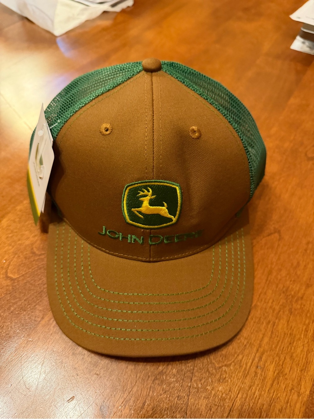 John Deere Brown and Green Embroidered Logo Mesh Cap